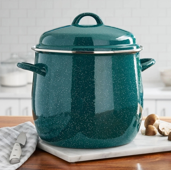 ❤️ New Pioneer Woman Green Speckle  12 Quart Enamel on Steel Stock Pot - Picture 9 of 9